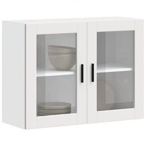 NNEVL Kitchen Wall Cabinet with Glass Door "Porto" White