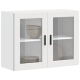 NNEVL Kitchen Wall Cabinet with Glass Door "Porto" White