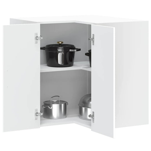 NNEVL Kitchen Wall Corner Cabinet Porto White Engineered Wood