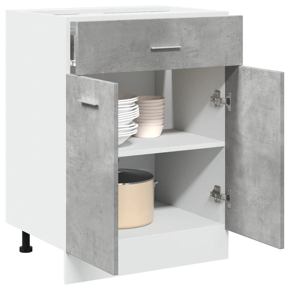 NNEVL Drawer Bottom Cabinet Lyon Concrete Grey 60x46x81.5 cm Engineered Wood
