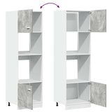 NNEVL Microwave Cabinet Lyon Concrete Grey 60x57x207 cm Engineered Wood