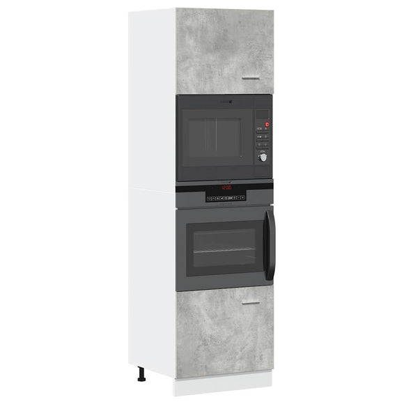 NNEVL Microwave Cabinet Lyon Concrete Grey 60x57x207 cm Engineered Wood
