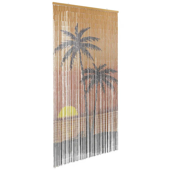 NNEVL Insect Door Curtain Palm Tree Print 100x200 cm Bamboo