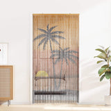 NNEVL Insect Door Curtain Palm Tree Print 100x220 cm Bamboo