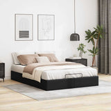 NNEVL Ottoman Storage Bed Frame without Mattress Black Double Faux Leather