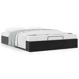 NNEVL Ottoman Storage Bed Frame without Mattress Black Double Faux Leather