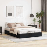 NNEVL Ottoman Storage Bed Frame without Mattress Black Queen Faux Leather