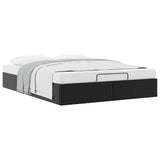 NNEVL Ottoman Storage Bed Frame without Mattress Black Queen Faux Leather