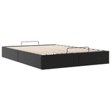 NNEVL Ottoman Storage Bed Frame without Mattress Black Queen Faux Leather