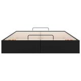 NNEVL Ottoman Storage Bed Frame without Mattress Black Queen Faux Leather