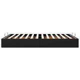 NNEVL Ottoman Storage Bed Frame without Mattress Black Queen Faux Leather