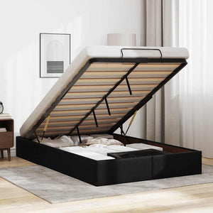 NNEVL Ottoman Storage Bed Frame without Mattress Black King Single Faux Leather