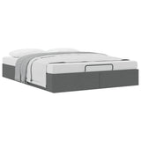 NNEVL Ottoman Storage Bed Frame without Mattress Dark Grey Double Fabric