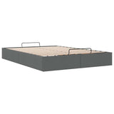 NNEVL Ottoman Storage Bed Frame without Mattress Dark Grey Double Fabric