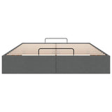 NNEVL Ottoman Storage Bed Frame without Mattress Dark Grey Double Fabric