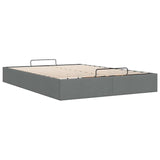 NNEVL Ottoman Storage Bed Frame without Mattress Dark Grey Double Fabric