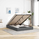NNEVL Ottoman Storage Bed Frame without Mattress Dark Grey Double Fabric