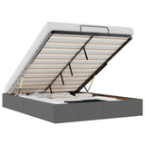 NNEVL Ottoman Storage Bed Frame without Mattress Dark Grey Queen Fabric