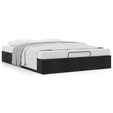 NNEVL Ottoman Storage Bed Frame without Mattress Black Queen Fabric