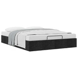 NNEVL Ottoman Storage Bed Frame without Mattress Black Queen Fabric