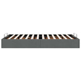 NNEVL Ottoman Storage Bed Frame without Mattress Dark Grey King Single Fabric
