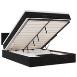 NNEVL Ottoman Storage Bed Frame No Mattress Black Double Velvet