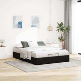 NNEVL Ottoman Storage Bed Frame No Mattress Black Double Velvet