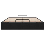 NNEVL Ottoman Storage Bed Frame No Mattress Black Double Velvet