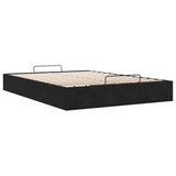 NNEVL Ottoman Storage Bed Frame No Mattress Black Double Velvet