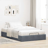NNEVL Ottoman Storage Bed Frame No Mattress Dark Grey King Single Velvet