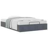 NNEVL Ottoman Storage Bed Frame No Mattress Dark Grey King Single Velvet