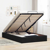 NNEVL Ottoman Storage Bed Frame No Mattress Black King Single Velvet
