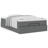 NNEVL Ottoman Bed with Mattress Dark Grey Super Single Fabric