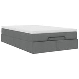NNEVL Ottoman Bed with Mattress Dark Grey Super Single Fabric