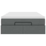 NNEVL Ottoman Bed with Mattress Dark Grey Super Single Fabric