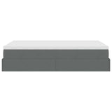 NNEVL Ottoman Bed with Mattress Dark Grey Super Single Fabric