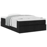 NNEVL Ottoman Bed with Mattress Black King Single Fabric