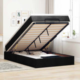 NNEVL Ottoman Bed with Mattress Black King Single Fabric