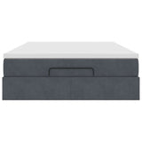 NNEVL Ottoman Bed with Mattress Dark Grey Double Velvet