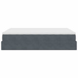 NNEVL Ottoman Bed with Mattress Dark Grey Double Velvet