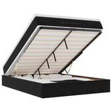 NNEVL Ottoman Bed with Mattress Black Double Velvet