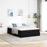 NNEVL Ottoman Bed with Mattress Black Double Velvet