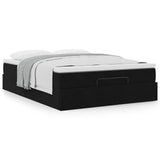NNEVL Ottoman Bed with Mattress Black Double Velvet