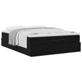 NNEVL Ottoman Bed with Mattress Black Double Velvet