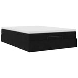 NNEVL Ottoman Bed with Mattress Black Double Velvet