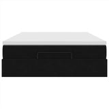 NNEVL Ottoman Bed with Mattress Black Double Velvet