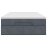 NNEVL Ottoman Bed with Mattress Dark Grey Super Single Velvet