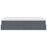 NNEVL Ottoman Bed with Mattress Dark Grey Super Single Velvet