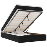 NNEVL Ottoman Bed with Mattress Black King Single Velvet
