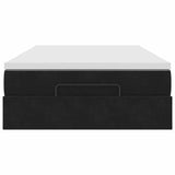 NNEVL Ottoman Bed with Mattress Black King Single Velvet